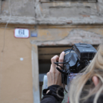 filming the streets of Zagreb
