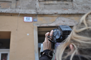 filming the streets of Zagreb