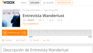 Wanderlust en Opera Prima FM, Radio Universidad La Plata